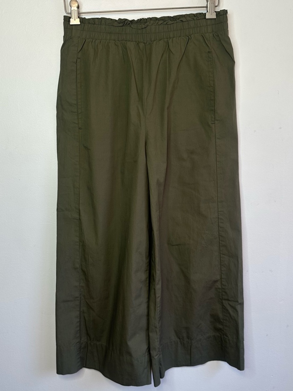 House Of Harlow 1960 Women’s Pull On Army Green Wide Leg Crop Pant Size Small S